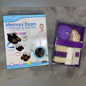 🛁HealthTouch Memory Foam Massaging Booties and Gift of Nature Bath Set